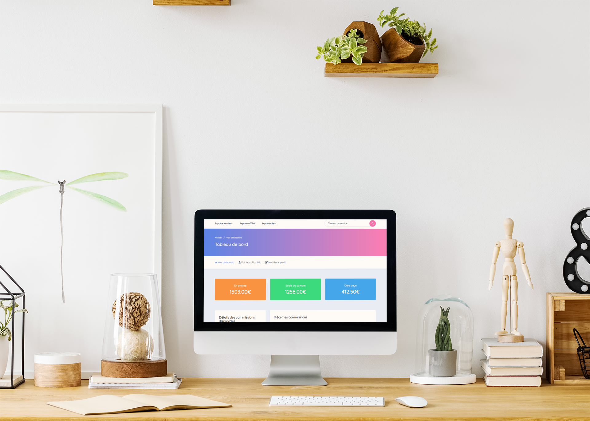 Graphique des gains sur BeFreelancr