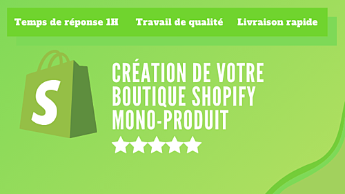créer votre Boutique Shopify mono-produit