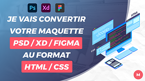 convertir votre maquette XD, Figma au format HTML/CSS
