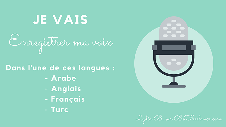 enregistrer ma voix en : Arabe, Français, Anglais ou Turc