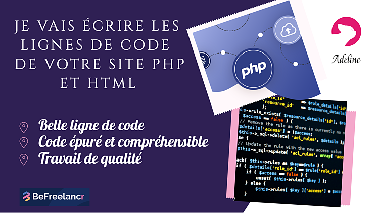 écrire les lignes de code de votre site PHP et HTML