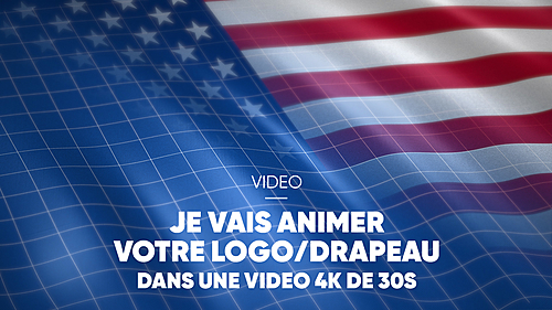 animer votre logo/drapeau dans une video 4K de 30s