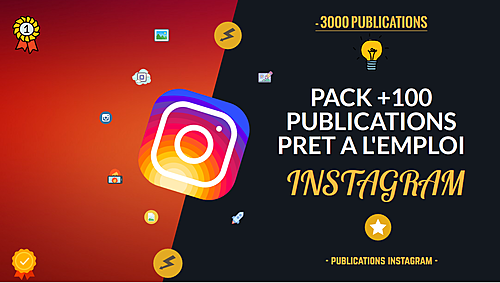 livrer + 100 publications Instagram prêtes à l'emploi